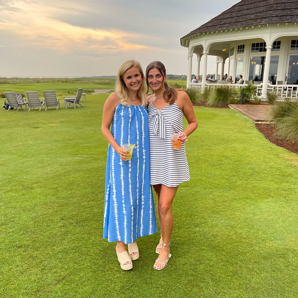 Blue Tie-Dye Linen Maxi Dress - Picture 2 of 3